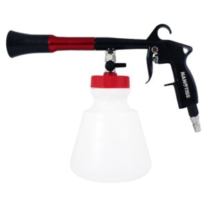 تفنگ تورنادور مخصوص صفرشویی داخل خودرو نانوتیس تورنادو گان حرفه ای NanoTiss Top Gun Cleaning Tornador Gun قابل استفاده برای سطوح داخلی خودرو همچون داشبورد، وینیل، پنل درب، صندلی، نمد کف و… می‌باشد