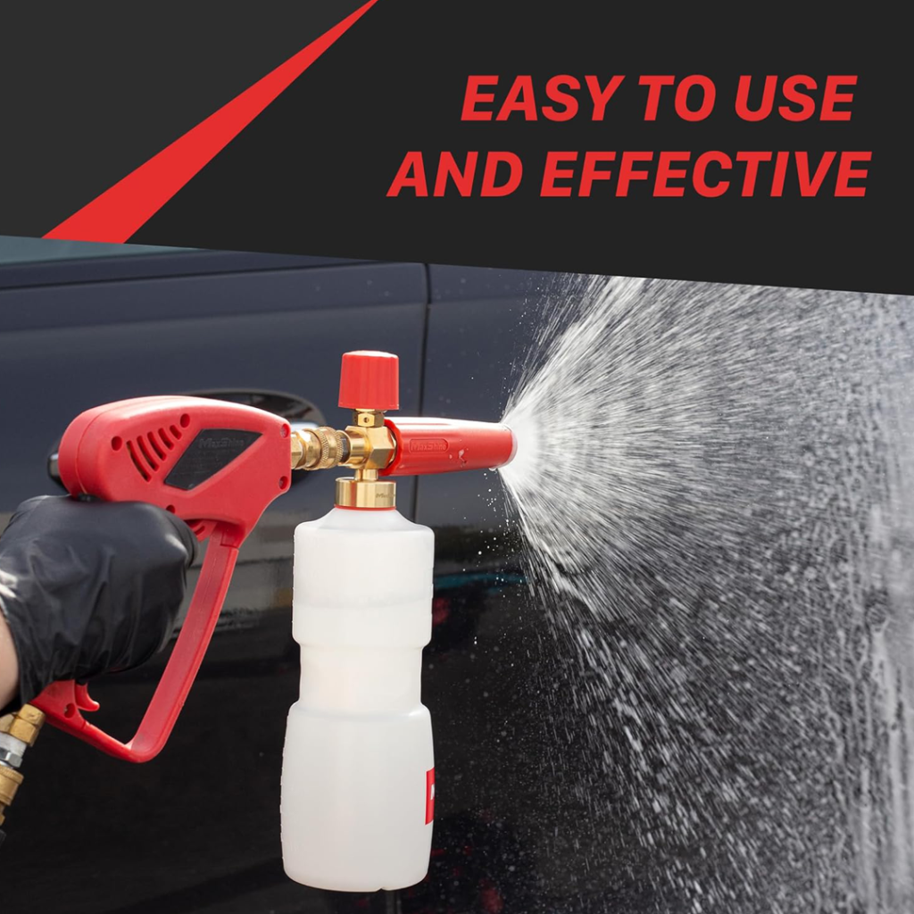 کف‌پاش مکس شاین اسنو فوم ابزار حرفه‌ای برای ایجاد فوم غلیظ و شست‌وشوی بدون لمس خودرو است. مناسب دیتیلینگ حرفه‌ای و خانگی با عملکرد قدرتمند و دوام بالا.