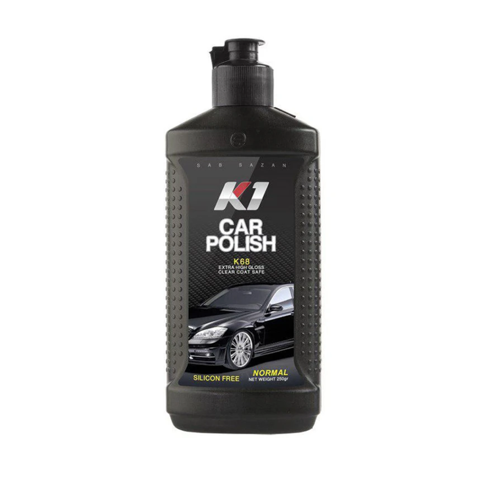 پولیش واکس کی وان مدل K68 مشکی 250 گرمی مناسب برای براقیت، رفع خراش‌های سطحی و احیای رنگ خودرو. فرمول ترکیبی پولیش و واکس با ماندگاری بالا.