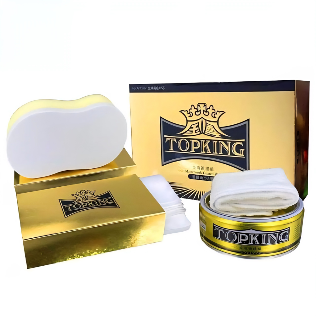 واکس سرامیکی براق کننده و آبگریزکننده خمیری جامد تاپ کینگ محصولی مناسب برای افزایش براقیت بدنه، ایجاد خاصیت آب‌گریزی و محافظت از رنگ خودرو است.
